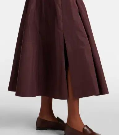 'S Max Mara 'S Max Mara Pleated taffeta midi skirt | Thumbnail 6