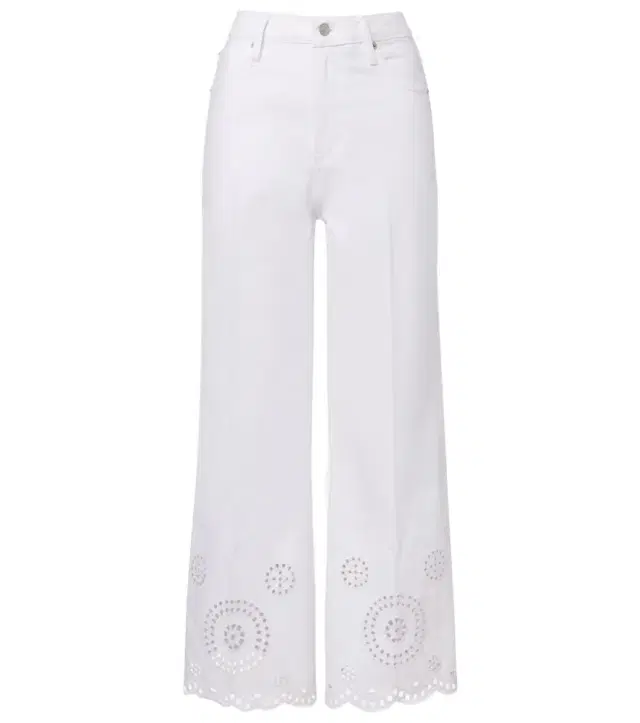 Frame The Eyelet embroidered flared jeans