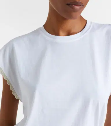 Frame The Crochet cotton jersey T-shirt | Thumbnail 2