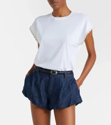 Frame The Crochet cotton jersey T-shirt | Thumbnail 4