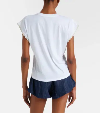Frame The Crochet cotton jersey T-shirt | Thumbnail 5