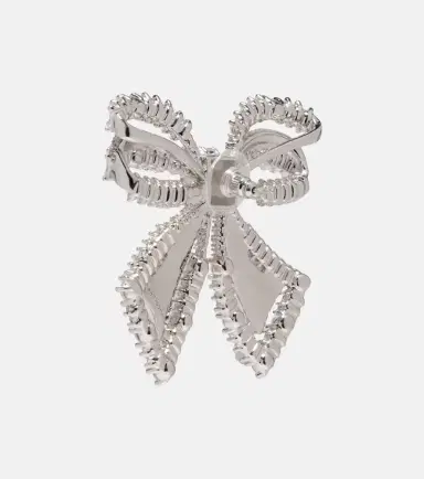 Self-Portrait Bow crystal-embellished earrings | Thumbnail 2