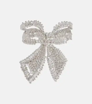 Self-Portrait Bow crystal-embellished earrings | Thumbnail 4
