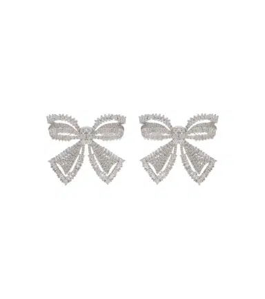 Self-Portrait Bow crystal-embellished earrings | Thumbnail 1