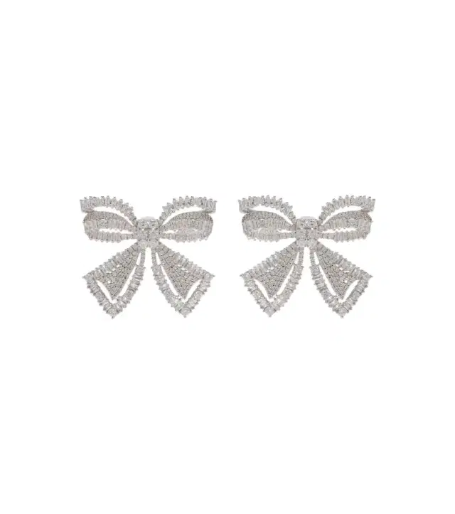 Bow crystal-embellished earrings