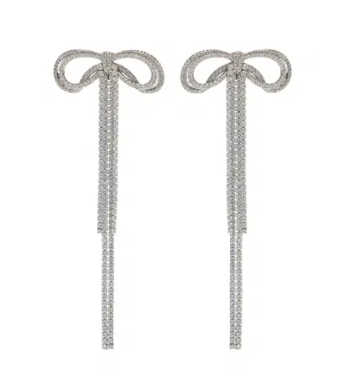 Self-Portrait Bow crystal-embellished earrings | Thumbnail 1