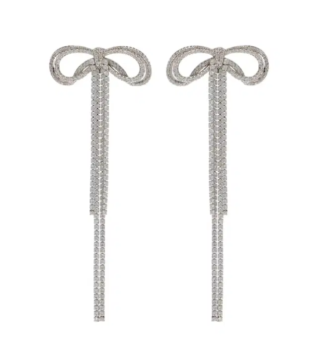 Bow crystal-embellished earrings