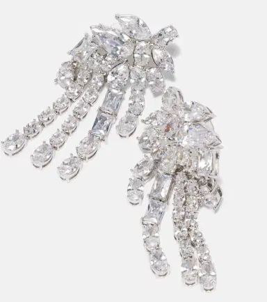 Self-Portrait Crystal-embellished drop earrings | Thumbnail 4