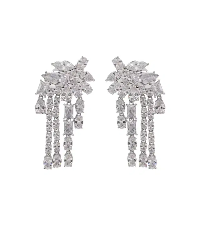 Crystal-embellished drop earrings