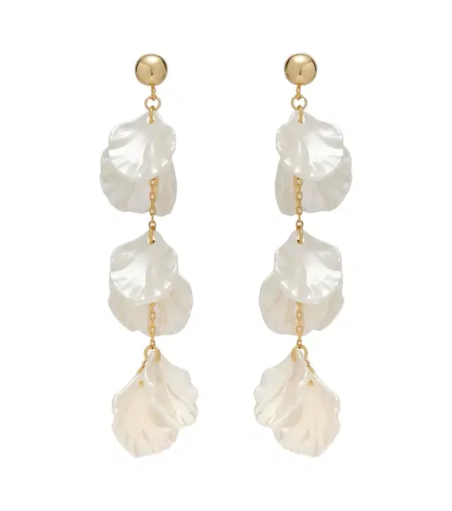 Tiered faux pearl-embellished earrings
