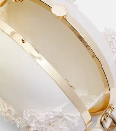 Self-Portrait Oval Small embellished satin clutch | Thumbnail 3
