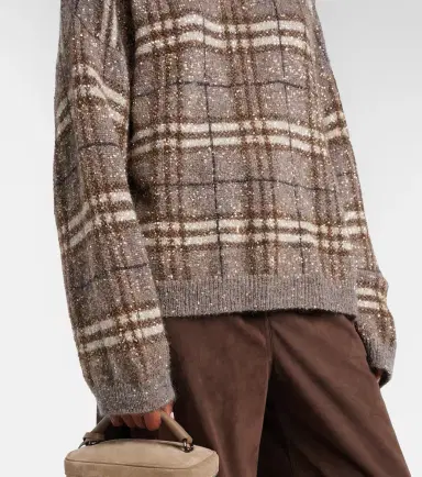 Brunello Cucinelli Checked sequined sweater | Thumbnail 2