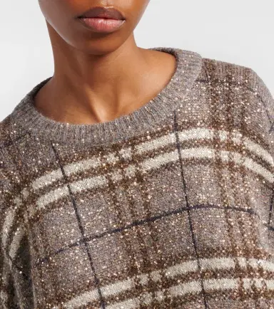 Brunello Cucinelli Checked sequined sweater | Thumbnail 3