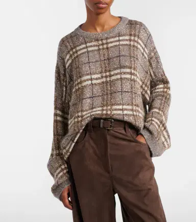 Brunello Cucinelli Checked sequined sweater | Thumbnail 6