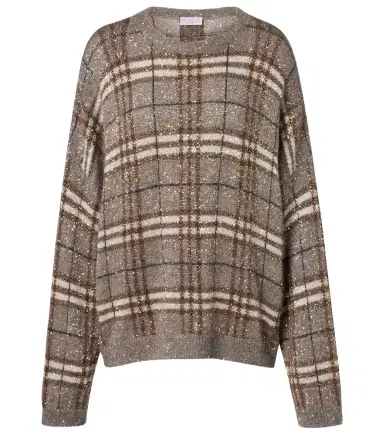 Brunello Cucinelli Checked sequined sweater | Thumbnail 1