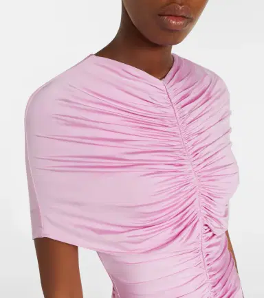 Self-Portrait Caped ruched jersey maxi dress | Thumbnail 2