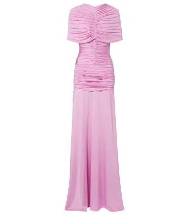 Self-Portrait Caped ruched jersey maxi dress | Thumbnail 1
