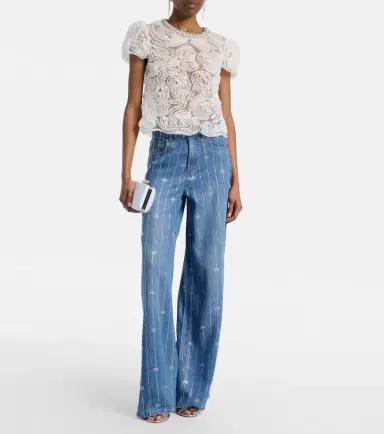 Self-Portrait Tulle lace top | Thumbnail 5