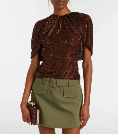 Self-Portrait Embellished mesh top | Thumbnail 4