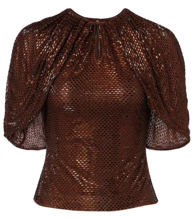 Embellished mesh top