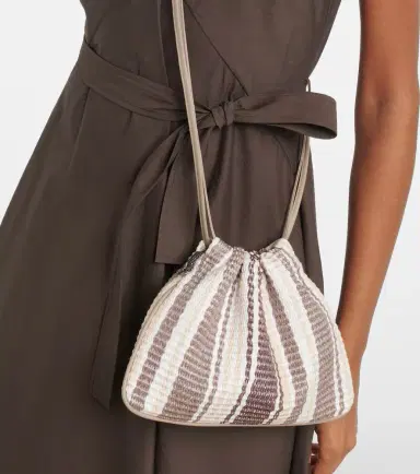 Brunello Cucinelli Mellow Small striped crossbody bag | Thumbnail 4 Brunello Cucinelli Mellow Small striped crossbody bag | Thumbnail 4