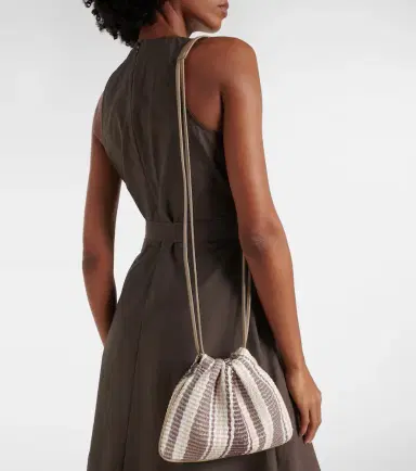 Brunello Cucinelli Mellow Small striped crossbody bag | Thumbnail 6 Brunello Cucinelli Mellow Small striped crossbody bag | Thumbnail 6