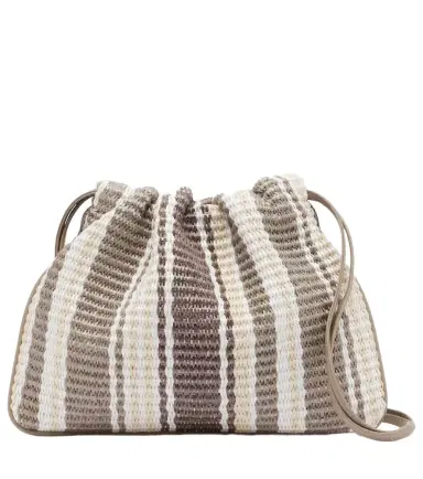 Brunello Cucinelli Mellow Small striped crossbody bag | Thumbnail 1 Brunello Cucinelli Mellow Small striped crossbody bag | Thumbnail 1