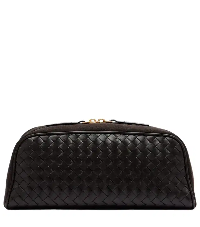 Intrecciato leather clutch