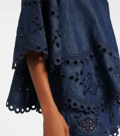 Zimmermann Mahon broderie anglaise denim top | Thumbnail 3 Zimmermann Mahon broderie anglaise denim top | Thumbnail 3