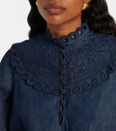 Zimmermann Mahon broderie anglaise denim top | Thumbnail 5 Zimmermann Mahon broderie anglaise denim top | Thumbnail 5