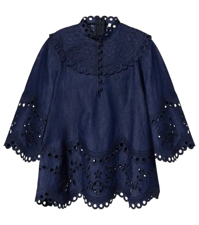 Mahon broderie anglaise denim top