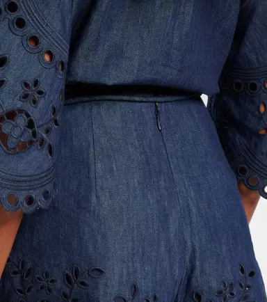 Zimmermann Mahon broderie anglaise denim shorts | Thumbnail 2