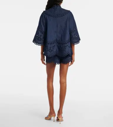 Zimmermann Mahon broderie anglaise denim shorts | Thumbnail 5