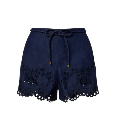 Zimmermann Mahon broderie anglaise denim shorts | Thumbnail 1