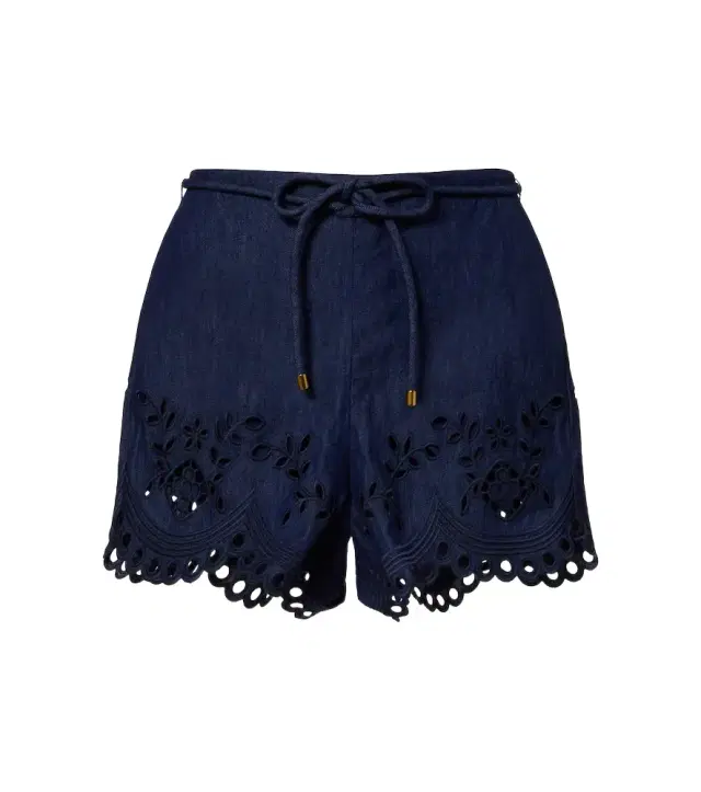 Mahon broderie anglaise denim shorts