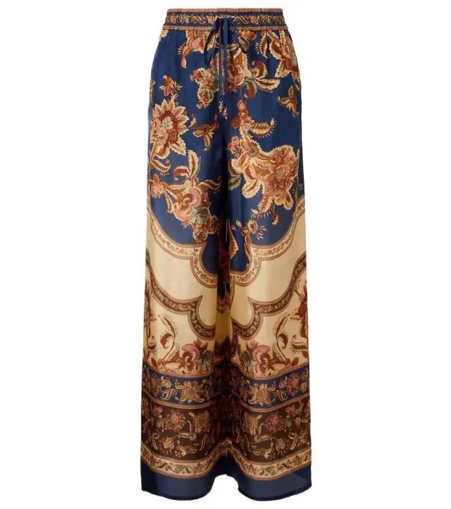 Aster printed silk palazzo pants