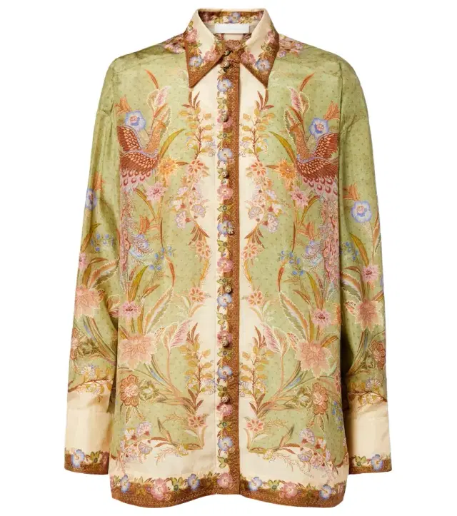 Zimmermann Indra printed silk shirt