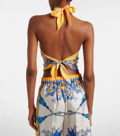 Gucci Printed halterneck silk twill top | Thumbnail 2 Gucci Printed halterneck silk twill top | Thumbnail 2