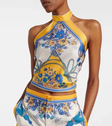 Gucci Printed halterneck silk twill top | Thumbnail 4 Gucci Printed halterneck silk twill top | Thumbnail 4