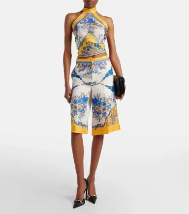 Gucci Printed halterneck silk twill top | Thumbnail 6 Gucci Printed halterneck silk twill top | Thumbnail 6