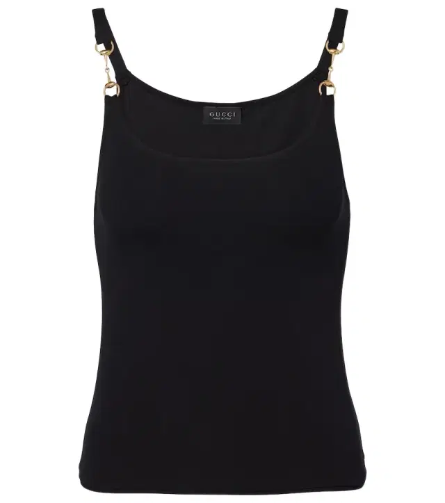 Horsebit crêpe jersey tank top