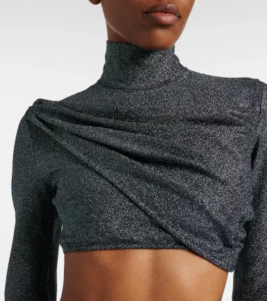 Gucci Gathered lamé crop top | Thumbnail 6 Gucci Gathered lamé crop top | Thumbnail 6