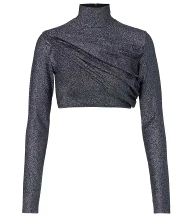Gucci Gathered lamé crop top | Thumbnail 1 Gucci Gathered lamé crop top | Thumbnail 1