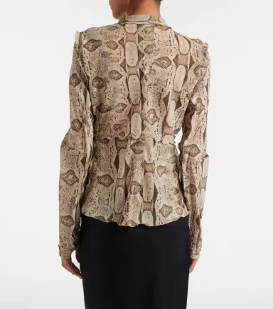 Gucci Snake-print silk blouse | Thumbnail 3 Gucci Snake-print silk blouse | Thumbnail 3