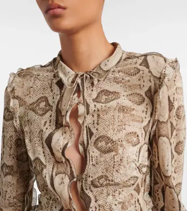 Gucci Snake-print silk blouse | Thumbnail 4 Gucci Snake-print silk blouse | Thumbnail 4