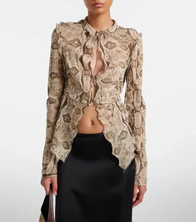 Gucci Snake-print silk blouse | Thumbnail 5 Gucci Snake-print silk blouse | Thumbnail 5