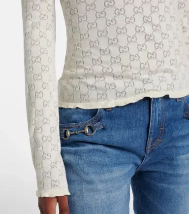 Gucci GG cotton-blend devoré T-shirt | Thumbnail 4