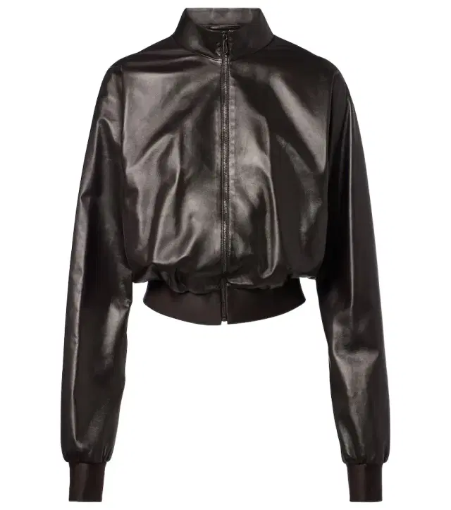 Leather bomber jacket