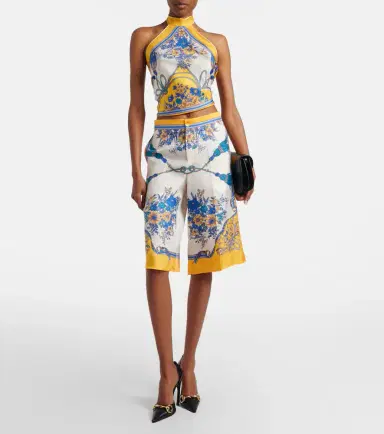 Gucci Floral silk twill Bermuda shorts | Thumbnail 2 Gucci Floral silk twill Bermuda shorts | Thumbnail 2