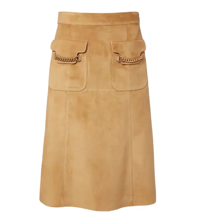 Embellished suede midi skirt